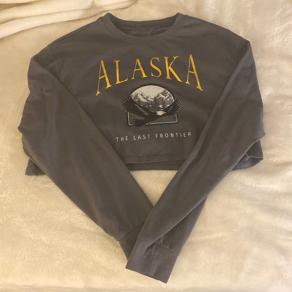 Full Tilt Grey Cropped Long Sleeve